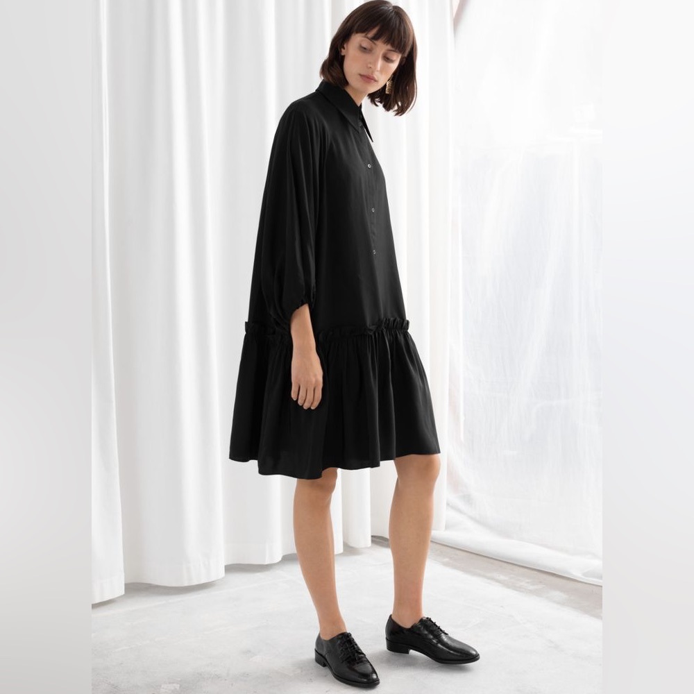 & Other Stories Voluminous Ruffled Mini Dress
